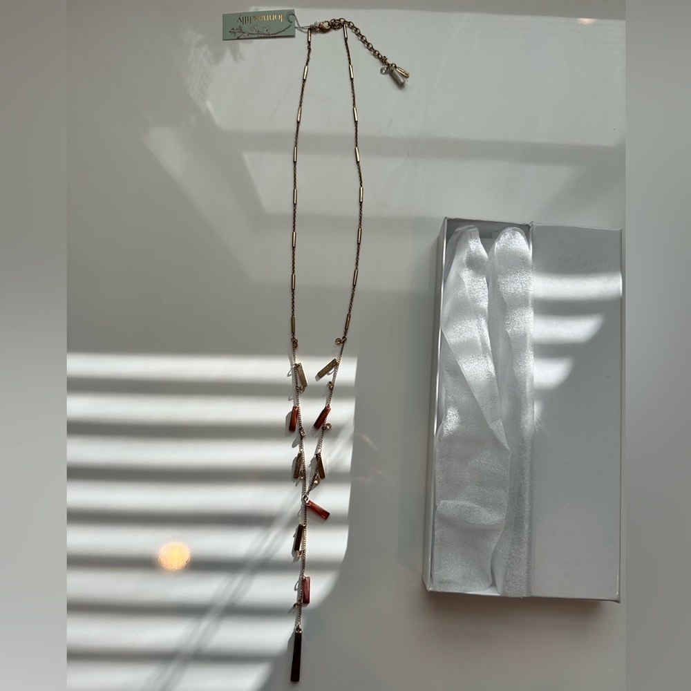 NEW Gold lariat necklace